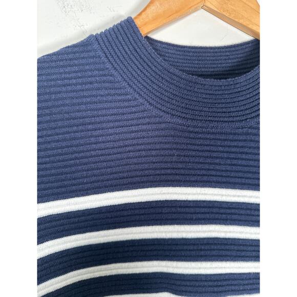 JOULES VALENCIA SWEATER PULLOVER‎ MOCK NECK STRIPED NAVY BLUE Nautical Size 6 - Picture 4 of 11